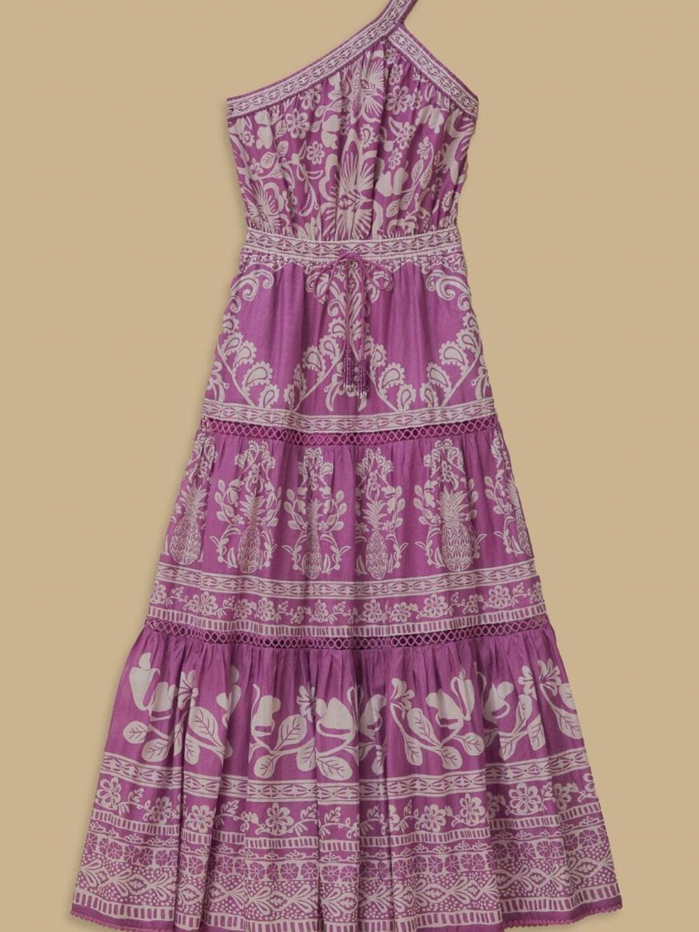 FARM Rio Sweet Garden Lilac Maxi Dress One-Shoulder - Picture 5 of 6